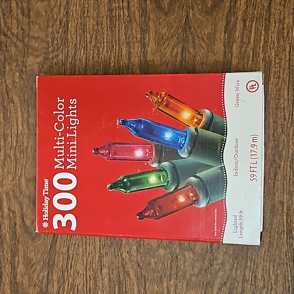 Holiday time never used 300 indoor outdoor  multi color mini lights